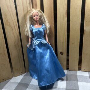 1966 Barbie Doll Twist & Turn Blue Dress Blonde Princess Renaissance Fairytale